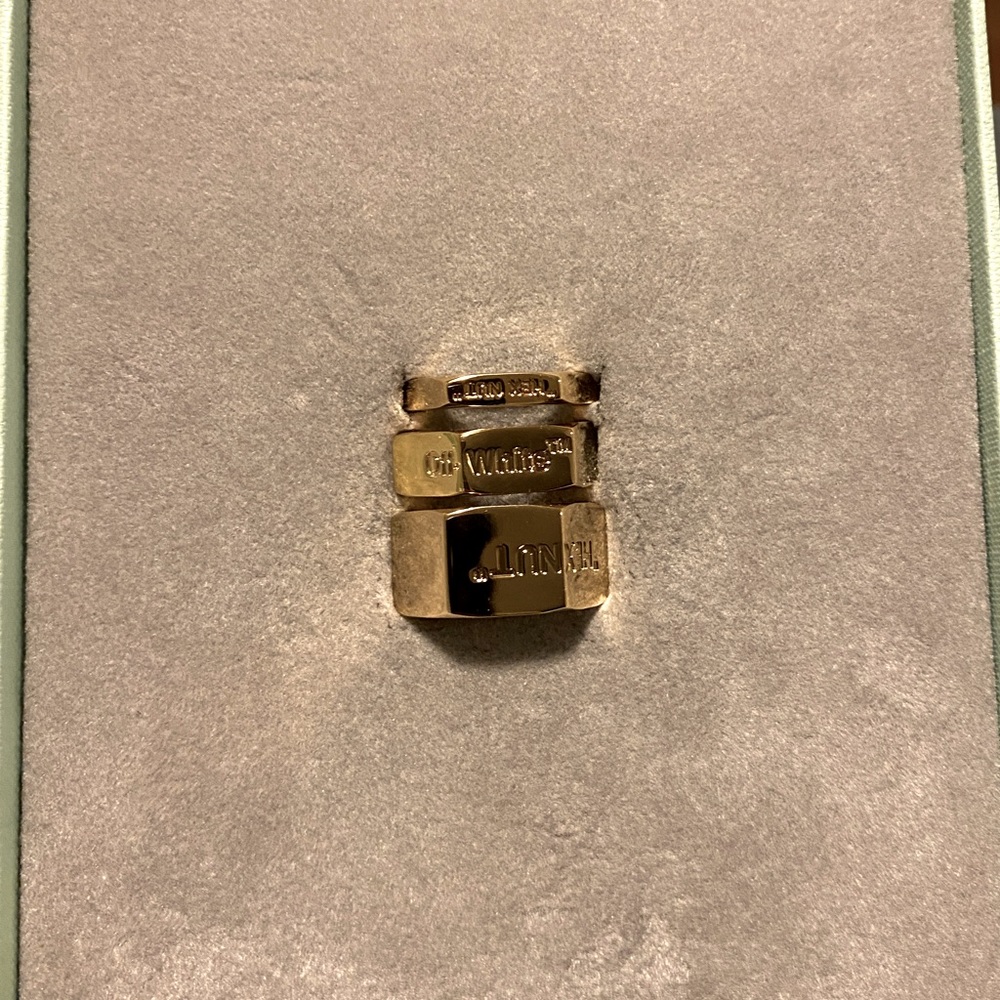 Off-White Hexnut Set of Rings in Gold